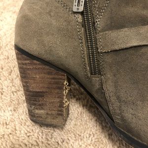Fall olive suede booties